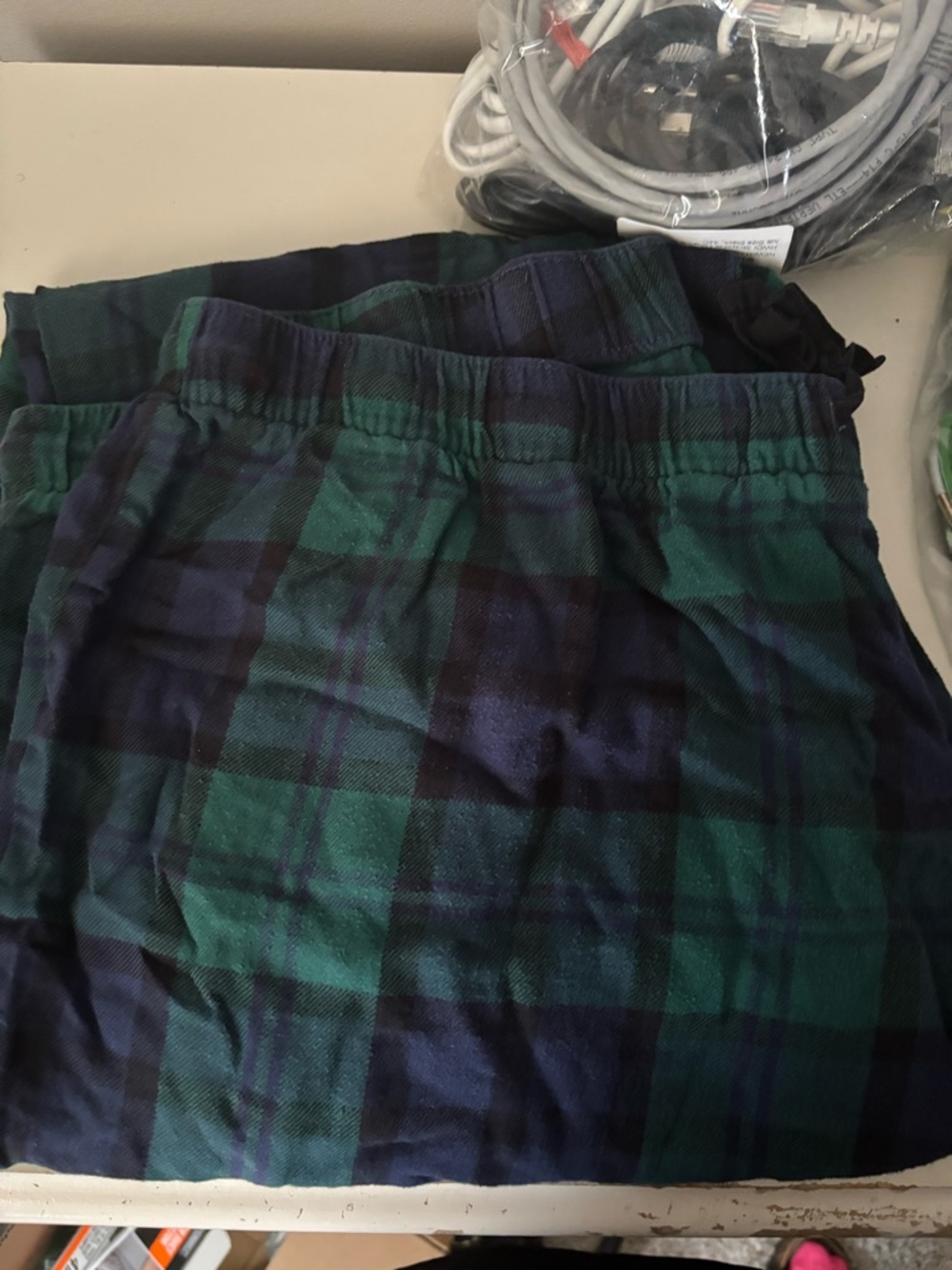 Green and Navy Plaid Sleep pants